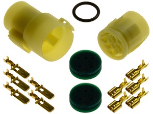 CKK7053F - Motorbike connector plug set waterproof (round 5 pole) Aprilia Tuono