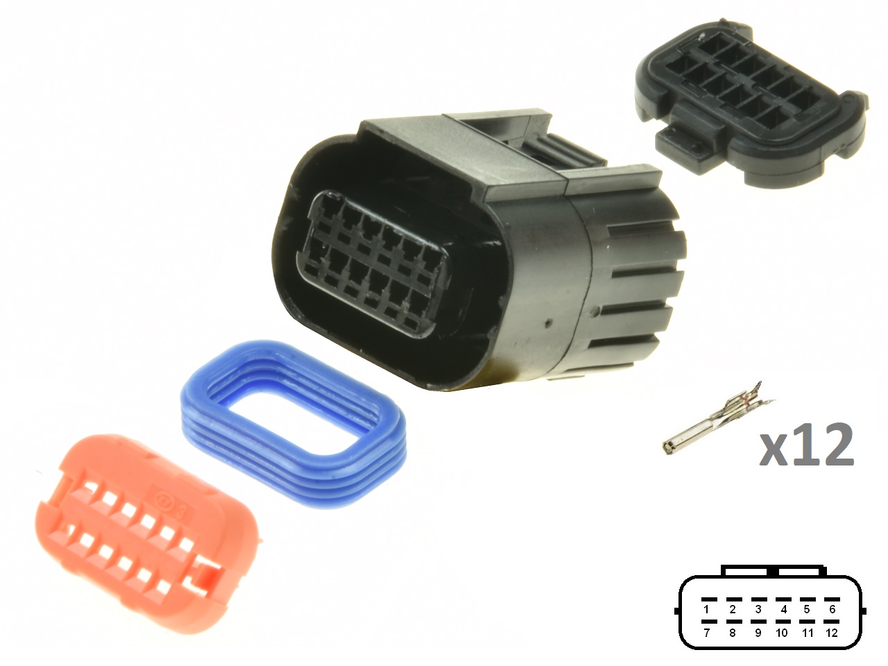 Kawasaki Suzuki Yamaha 12 way ECU CDI ECM motorcyle connector set - Click Image to Close