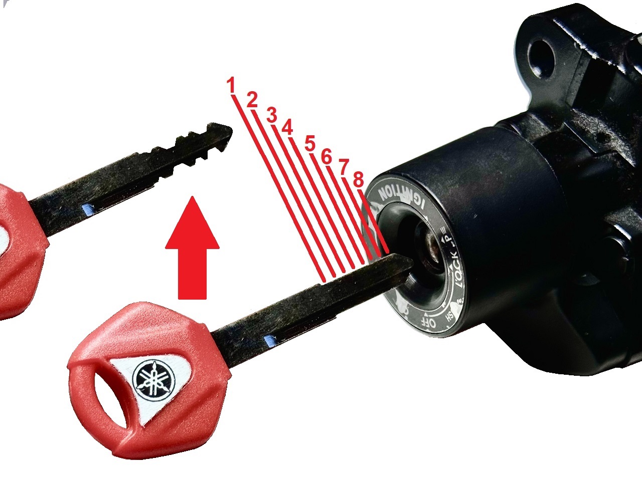 Motorcycle motorbike key ridges decoding service, ignition lock reading, key bit decoding, key cuts ridges reading Motorcycle motorbike key ridges decoding service, ignition lock reading, key bit decoding, key cuts ridges reading