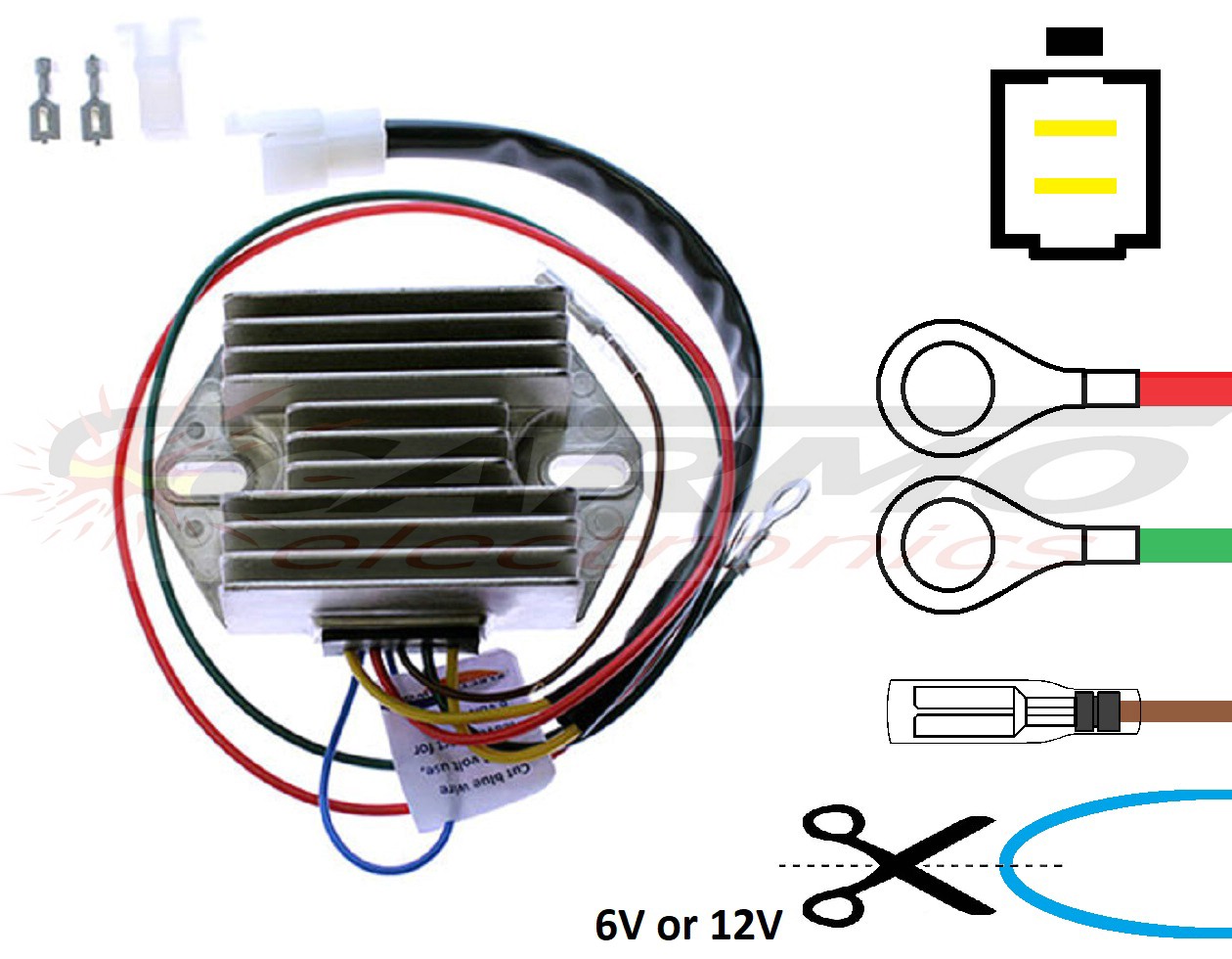 CARR1631 - Ducati 6V 12V regulator rectifier - Click Image to Close