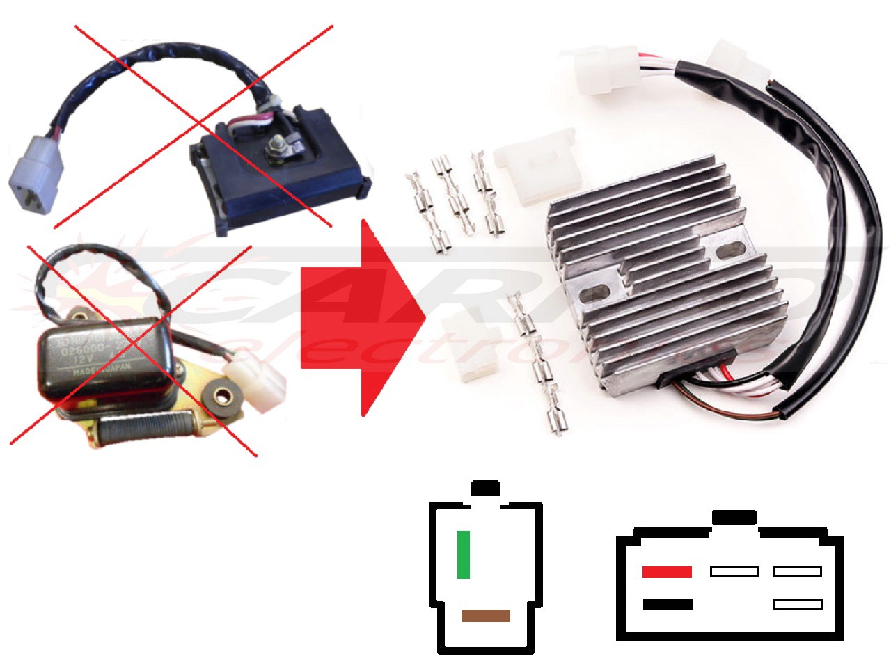 CARR351 - Yamaha XS650 MOSFET Voltage regulator rectifier - Click Image to Close