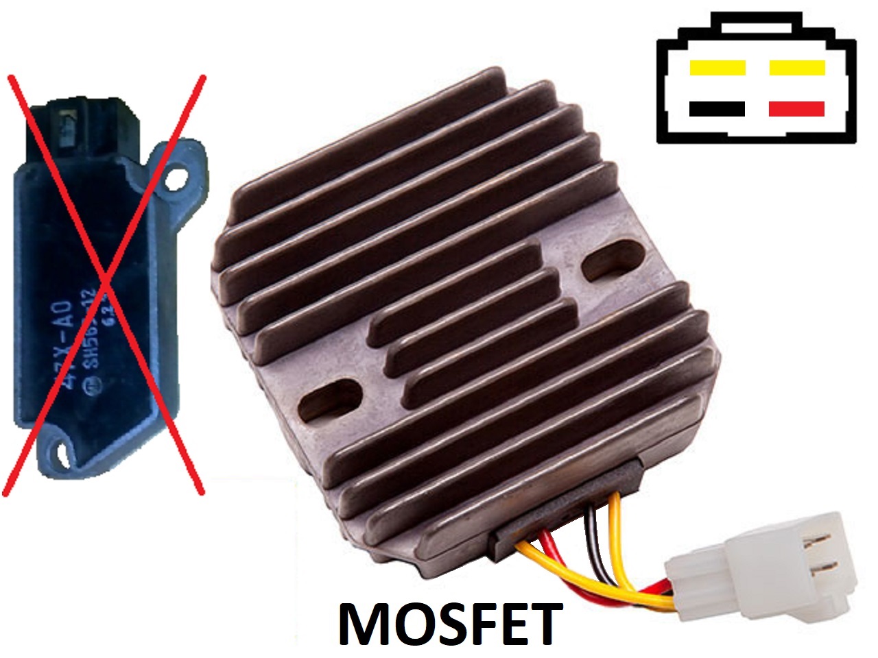 CARR421 - Yamaha 2 fase MOSFET Voltage regulator rectifier - Click Image to Close