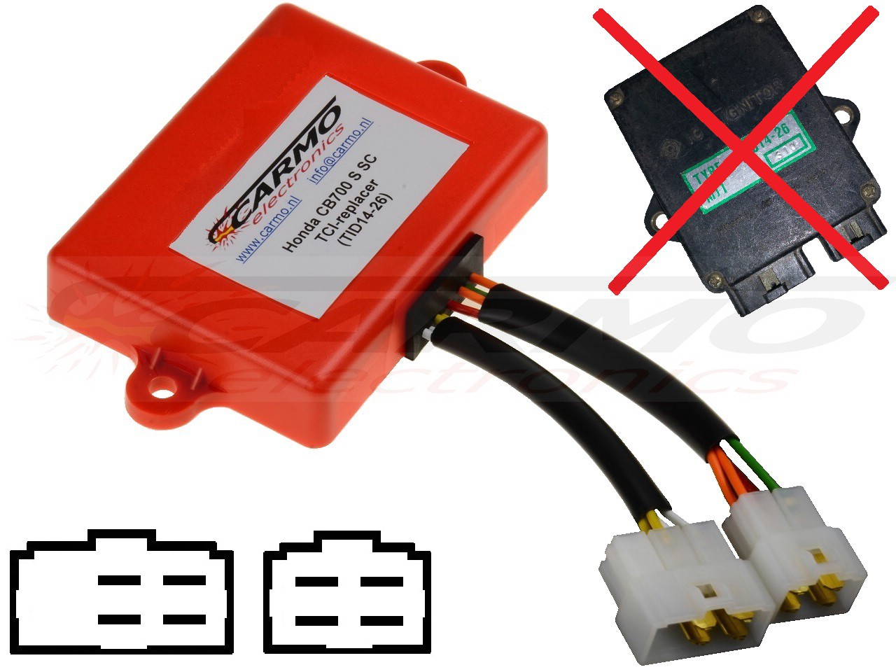 Honda CB700 CB700SC CBX750 Nighthawk S igniter ignition module CDI TCI Box (AKBZ25, 131100-4000, MJ1) - Click Image to Close