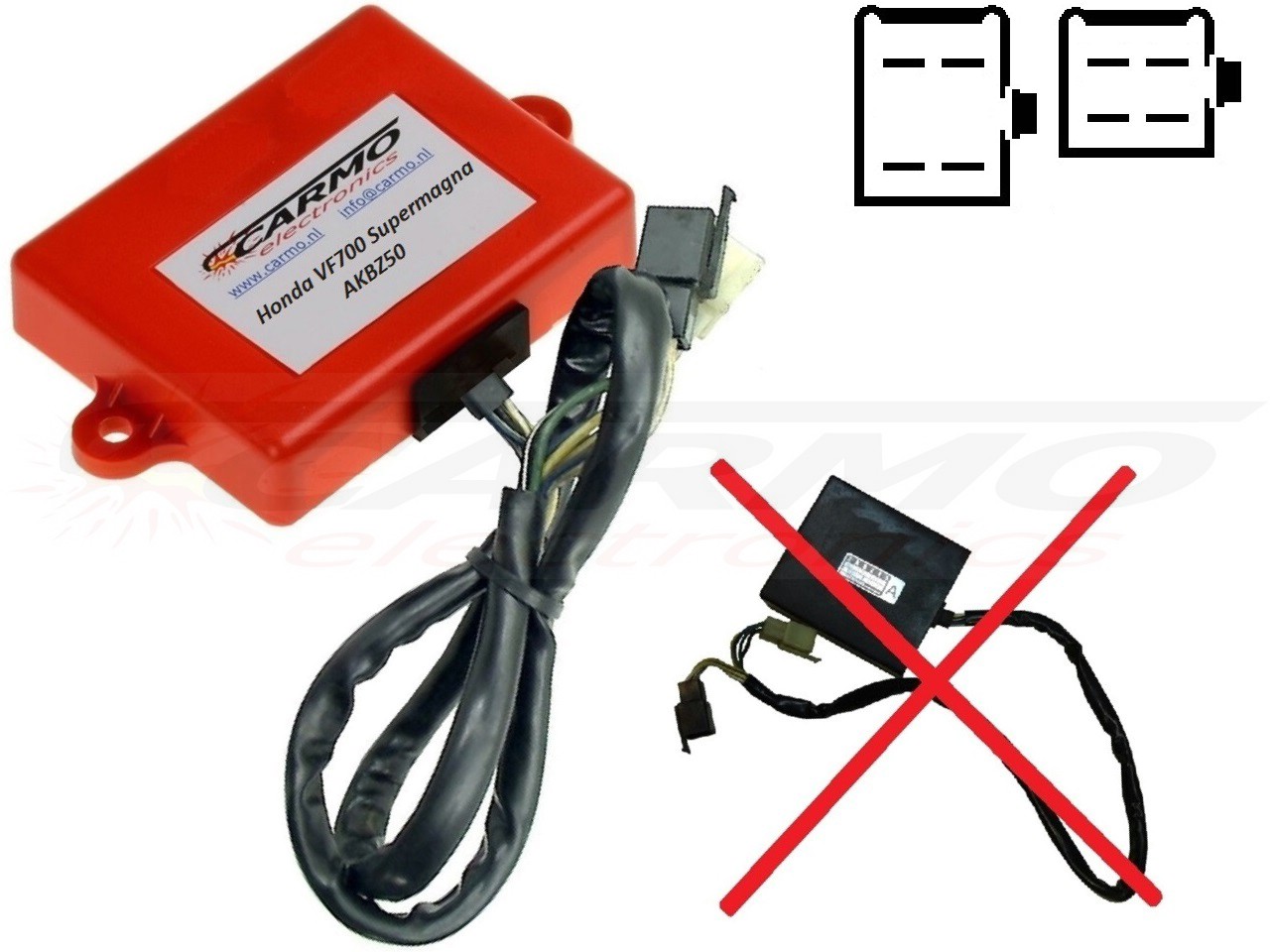 Honda VF750 VF750c Magna RC07 igniter ignition module CDI TCI Box (AKBZ50, 30400-MK3-721) - Click Image to Close