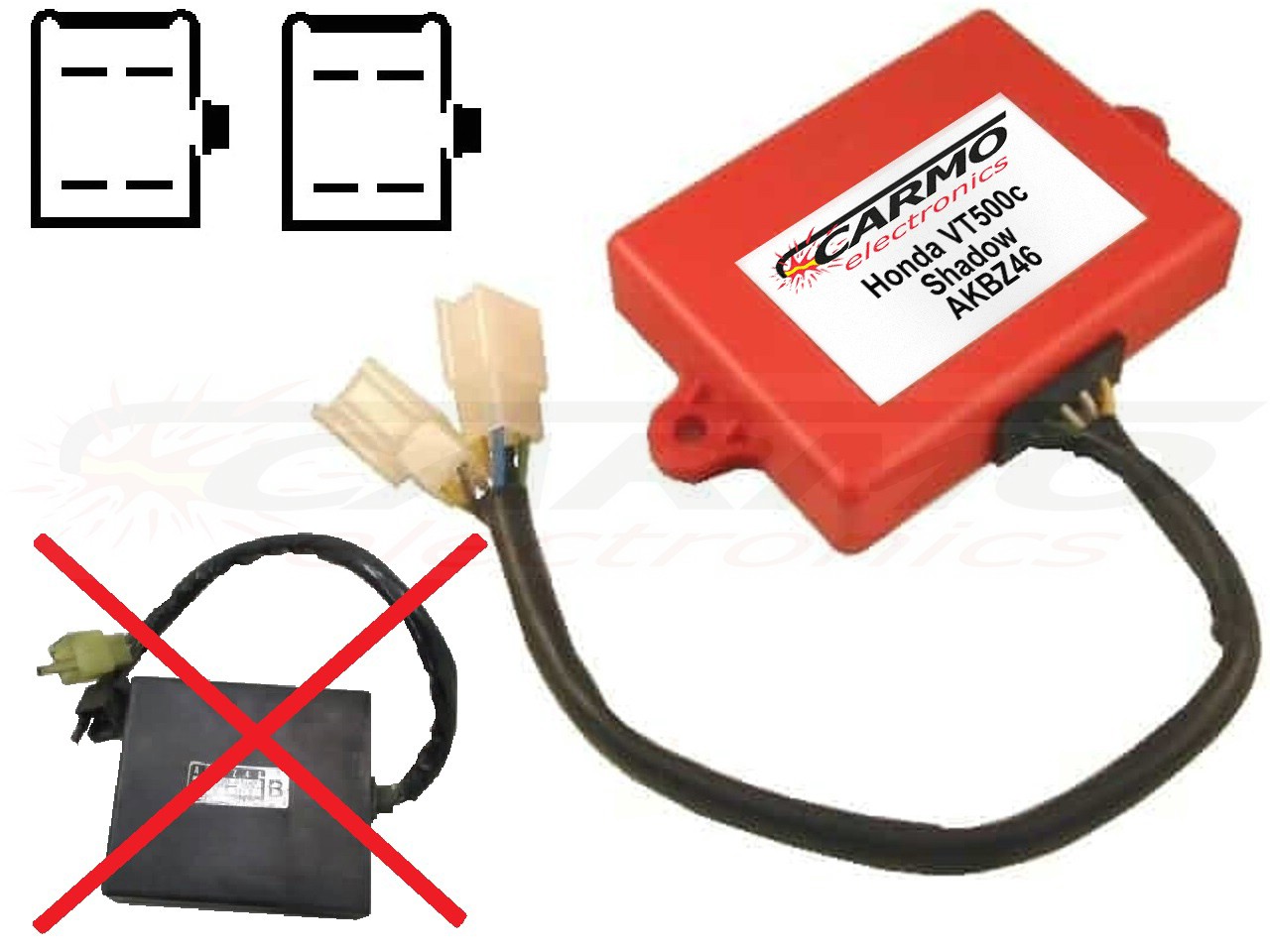 Honda VT500 VT500C Shadow PC08 igniter ignition module CDI TCI Box (AKBZ46, 131100-4500, 30410-MF5-751) - Click Image to Close