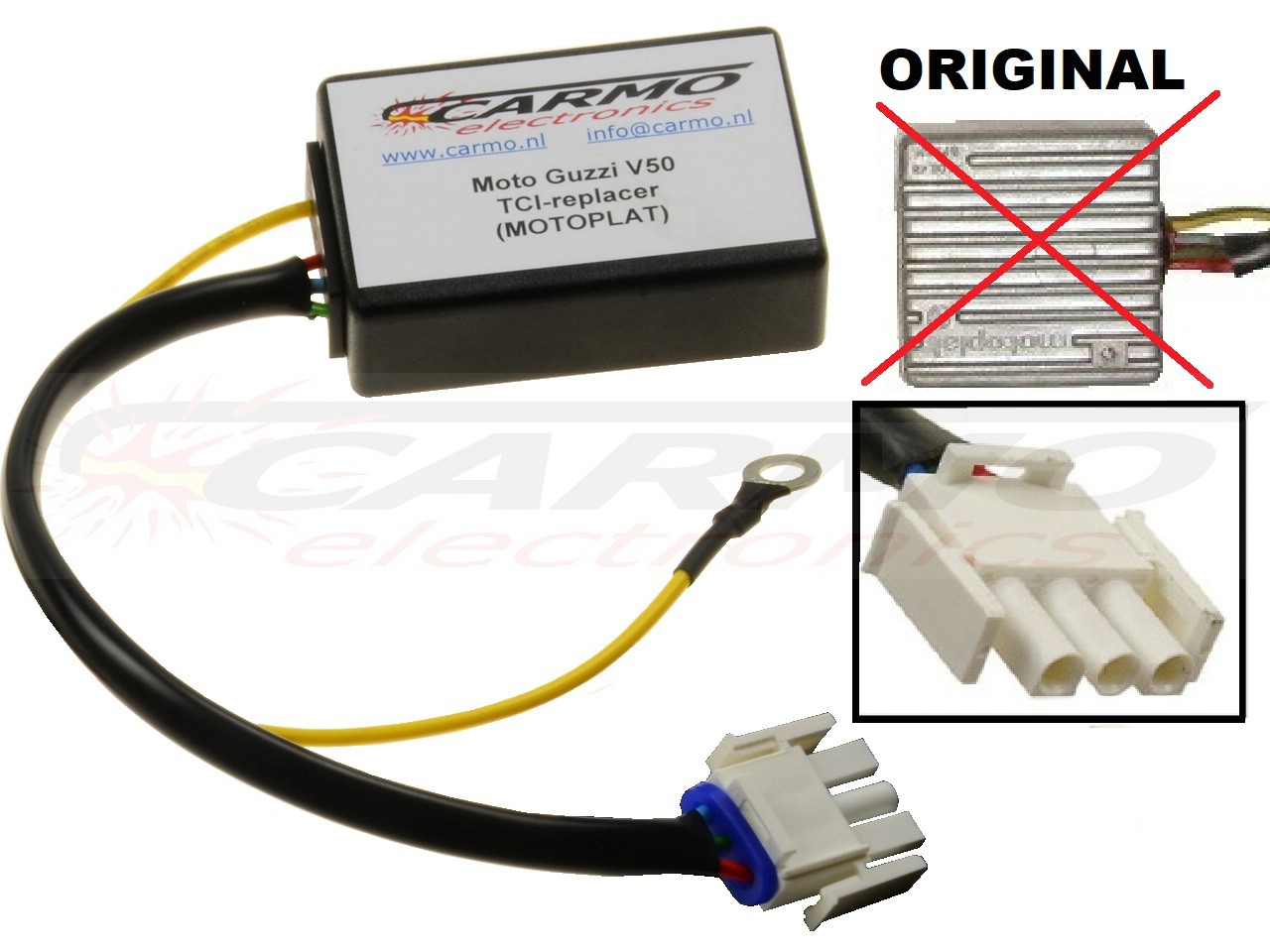 Motoplat Moto Guzzi V50 Nato igniter ignition module CDI TCI Box - MotoPlat 9635105 - Click Image to Close