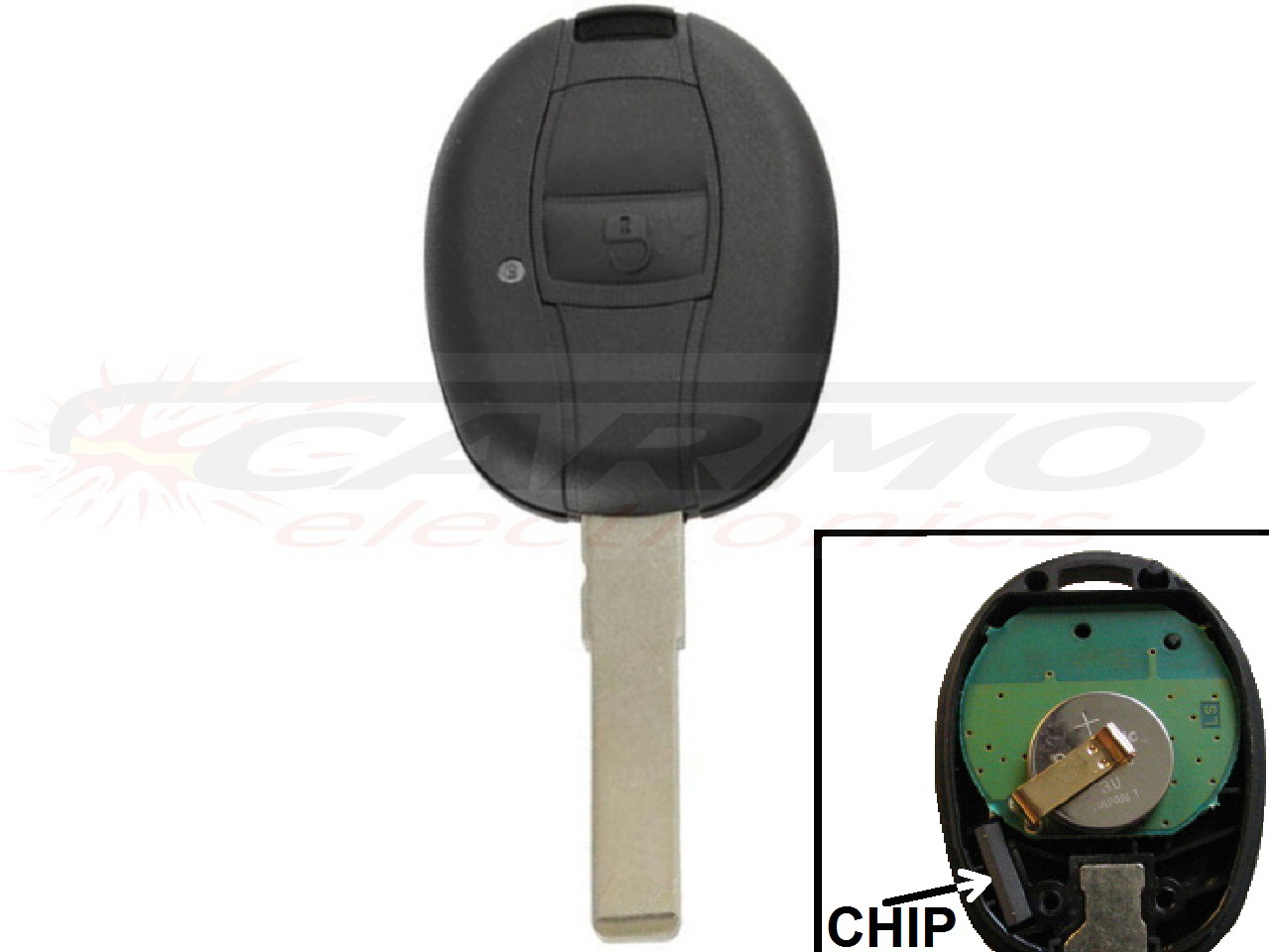 Piaggio MP3 chip key with buttons - Click Image to Close