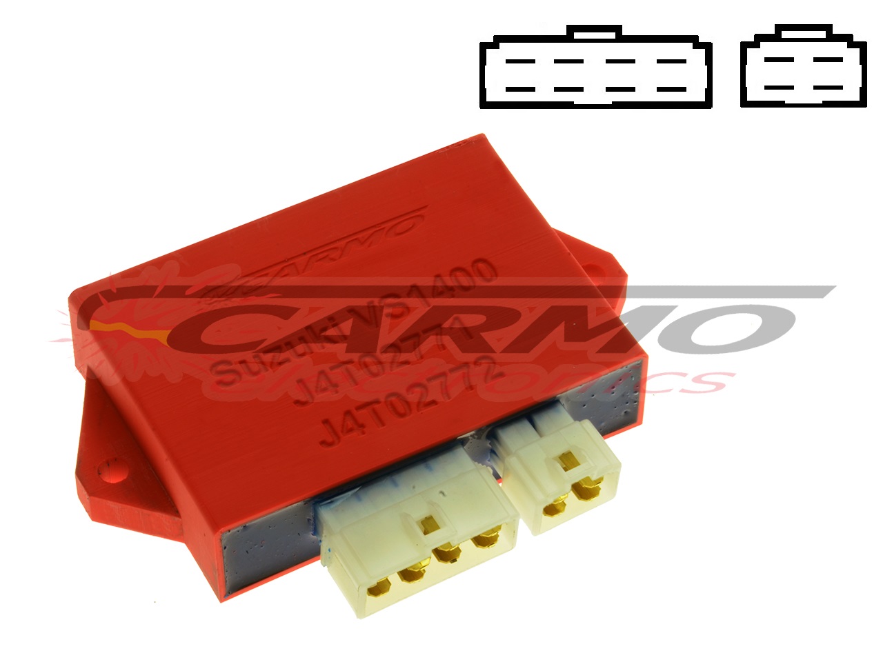 Suzuki VS1400 Intruder VX51L igniter ignition module CDI TCI Box J4T02771 J4T02772 (8 + 4 pins connectors) - Click Image to Close
